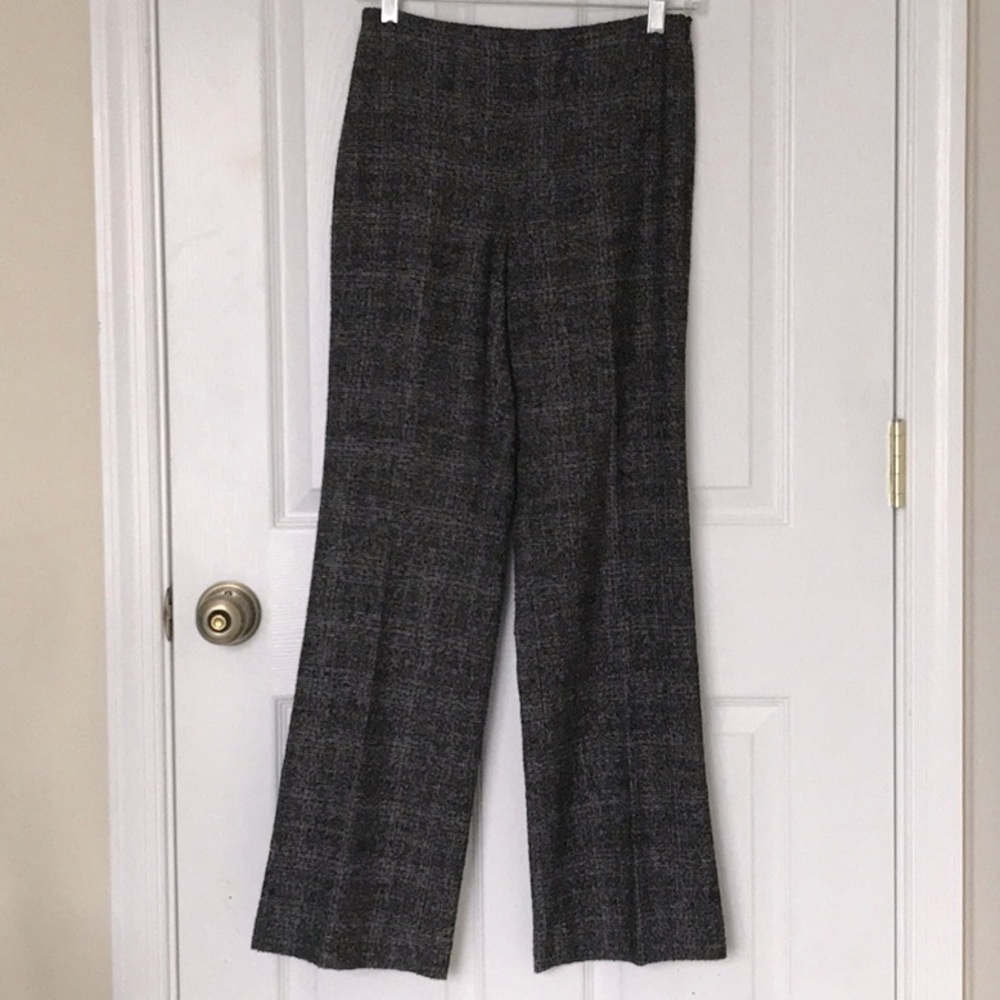 Boucle Plaid Talbots High Waist Straight Wide Leg Wool Pants